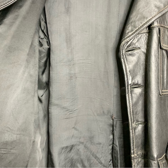 80s Leather Great Coat - Picture 10 of 12